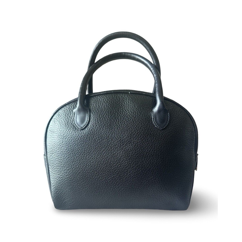 Burberry black pebbled leather top handle handbag Nova Check Interior - Picture 9 of 16